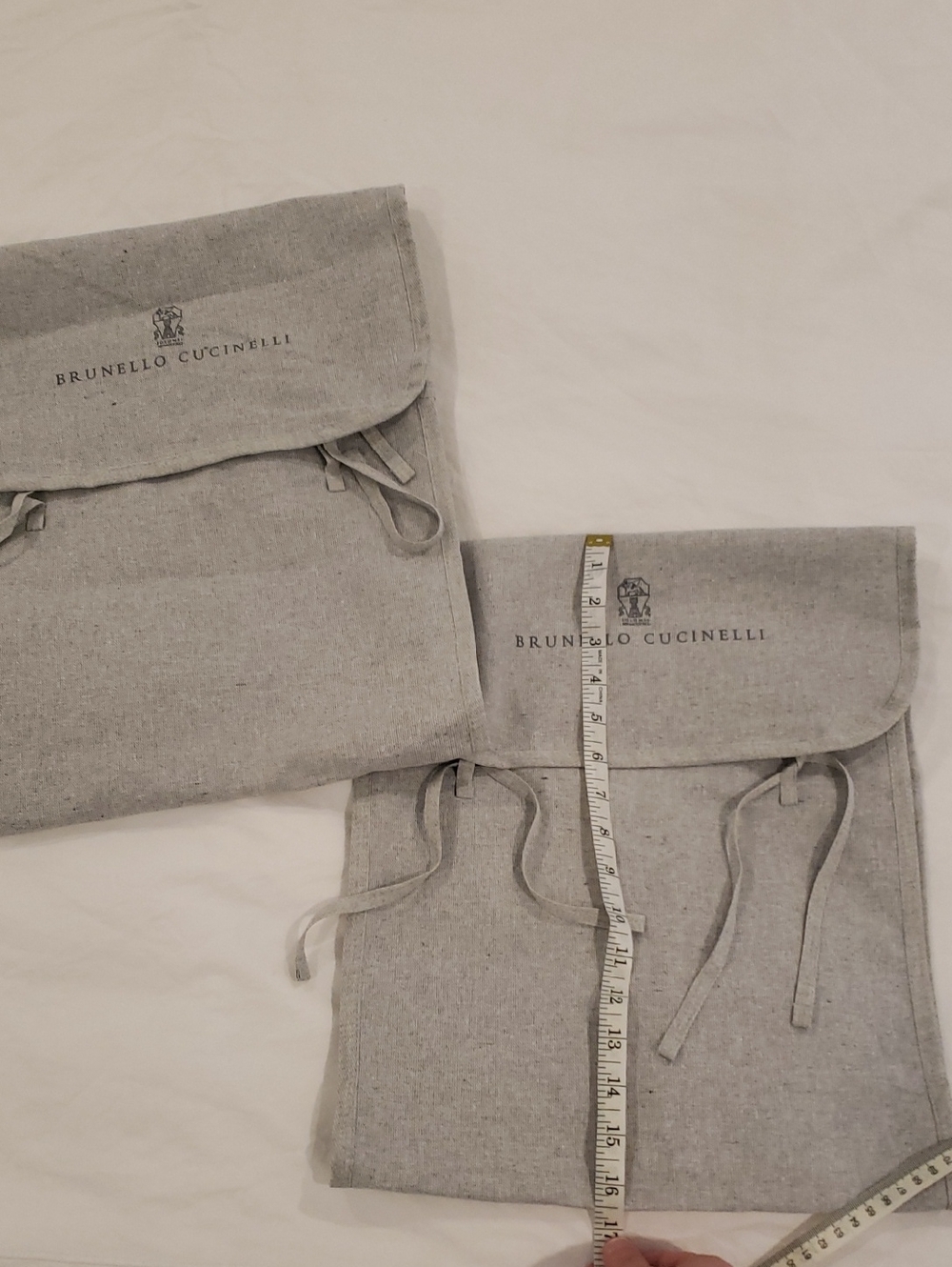 Brunello Cucinelli Light Gray Linen Drawstring Sweater Dustbag (Pair)